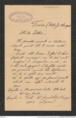 Nachlass Franz Steindachner, Brief von Giuseppe Scarpa an Franz Steindachner (01.10.1906), Inv.Nr. 440.07, Seite 1